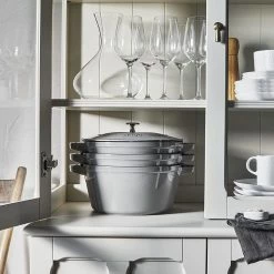 Staub Stackable Cocotte, Braiser, And Grill Pan With Lid | Graphite Grey -Le Creuset sales 81hpavvlmrl. ac sl1500