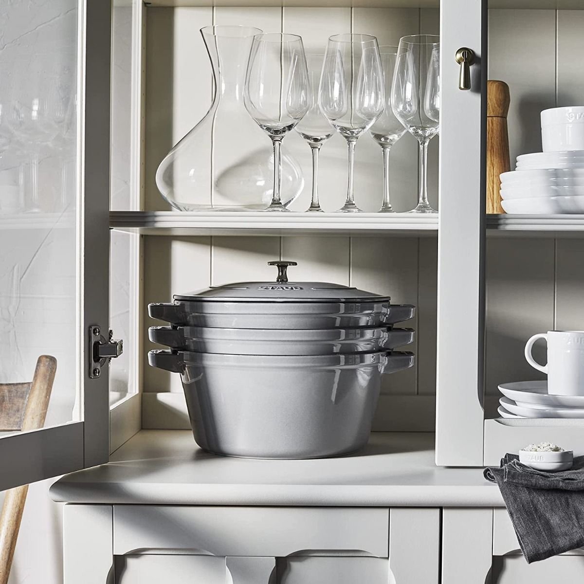 Staub Stackable Cocotte, Braiser, and Grill Pan with Lid | Graphite Grey Staub Stackable Cocotte, Braiser, And Grill Pan With Lid | Graphite Grey -Le Creuset sales 81hpavvlmrl. ac sl1500