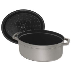 Staub 7 Qt. Oval Cocotte/Dutch Oven | Graphite Grey -Le Creuset sales 872078003524 2