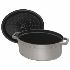 Staub 7 Qt. Oval Cocotte/Dutch Oven | Graphite Grey -Le Creuset sales 872078003524 2