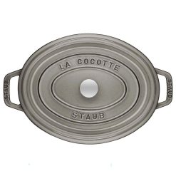 Staub 7 Qt. Oval Cocotte/Dutch Oven | Graphite Grey -Le Creuset sales 872078003524 3