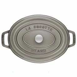 Staub 7 Qt. Oval Cocotte/Dutch Oven | Graphite Grey -Le Creuset sales 872078003524 3