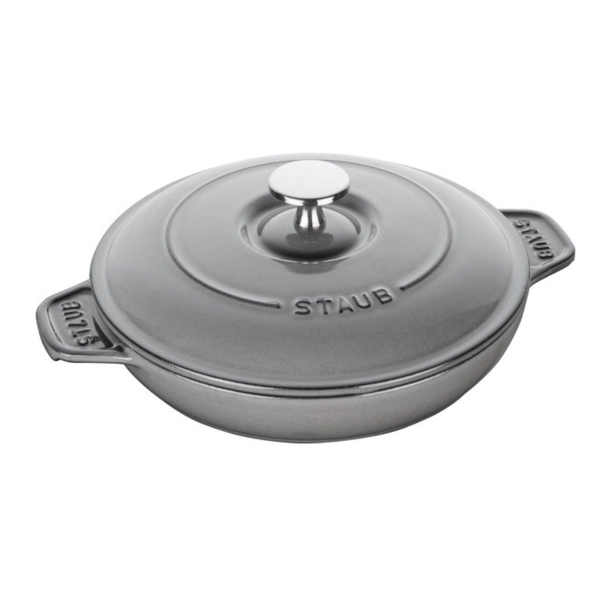 Staub 24 oz Round Covered Braiser | Graphite Grey Staub 24 Oz Round Covered Braiser | Graphite Grey -Le Creuset sales 872078003746 1