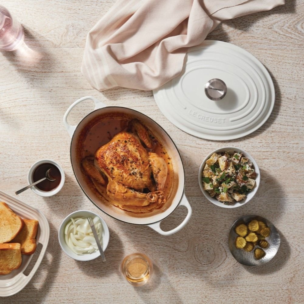 Le Creuset 6.75 Qt. Oval Signature Dutch Oven with Stainless Steel Knob | White Le Creuset 6.75 Qt. Oval Signature Dutch Oven With Stainless Steel Knob | White -Le Creuset sales 9591scr 5750c7a26f8c5f9