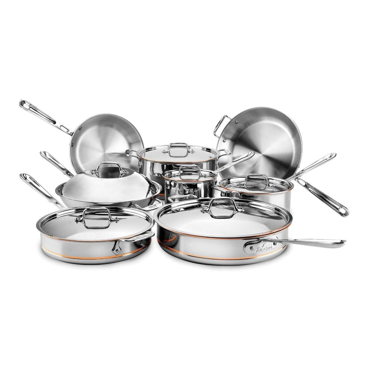 All-Clad Copper Core 5-Ply Bonded Stainless Steel Cookware Set | 14-Piece All-Clad Copper Core 5-Ply Bonded Stainless Steel Cookware Set | 14-Piece -Le Creuset sales all clad copper core 14pc cookware set 60090 1