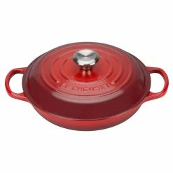 Le Creuset 10-Piece Signature Cookware Set With Stainless Steel Knobs | Cerise/Cherry Red -Le Creuset sales braiser