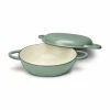 Cuisinart Chef's Classic Enameled Cast Iron 2-in-1 Multipurpose Set | Sage Green -Le Creuset sales ci5528 2sg
