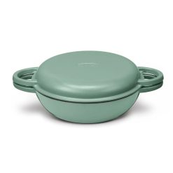 Cuisinart Chef's Classic Enameled Cast Iron 2-in-1 Multipurpose Set | Sage Green -Le Creuset sales ci5528 2sg lidon