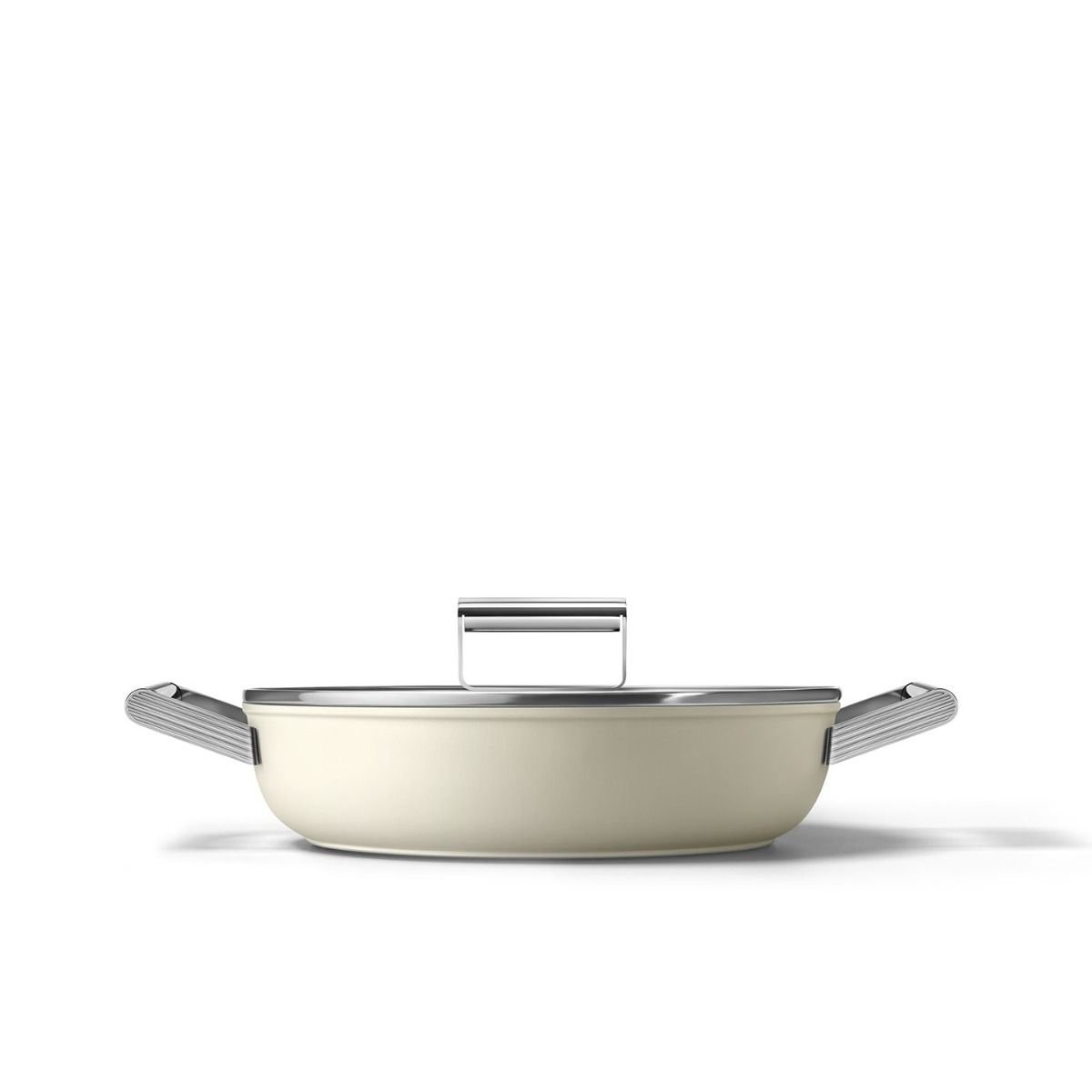 SMEG 4 Qt. Nonstick Deep Pan with Lid | Cream SMEG 4 Qt. Nonstick Deep Pan With Lid | Cream -Le Creuset sales ckfd2811crm