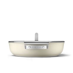 SMEG 4 Qt. Nonstick Deep Pan With Lid | Cream 4 SMEG 4 Qt. Nonstick Deep Pan With Lid | Cream -Le Creuset sales ckfd2811crm 5