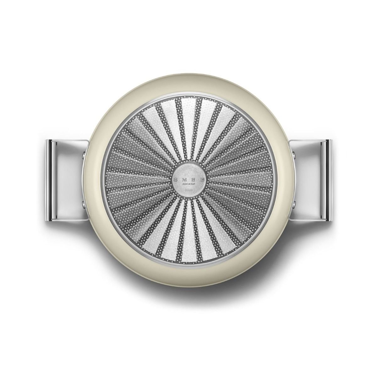 SMEG 4 Qt. Nonstick Deep Pan with Lid | Cream SMEG 4 Qt. Nonstick Deep Pan With Lid | Cream -Le Creuset sales ckfd2811crm 6