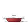 SMEG 4 Qt. Nonstick Deep Pan With Lid | Red 2 SMEG 4 Qt. Nonstick Deep Pan With Lid | Red -Le Creuset sales ckfd2811rdm
