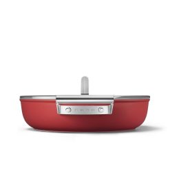 SMEG 4 Qt. Nonstick Deep Pan With Lid | Red -Le Creuset sales ckfd2811rdm 5