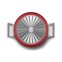 SMEG 4 Qt. Nonstick Deep Pan With Lid | Red -Le Creuset sales ckfd2811rdm 6