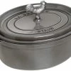 Staub 5.75 Qt. Oval Coq Au Vin Cocotte/Dutch Oven | Graphite Grey -Le Creuset sales coq au vin cocotte 5 75qt graphite grey 5 compressed