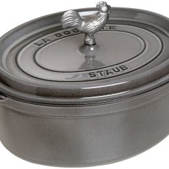 Staub 5.75 Qt. Oval Coq Au Vin Cocotte/Dutch Oven | Graphite Grey
