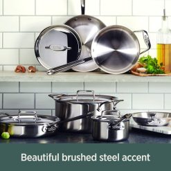 All-Clad D5 Brushed Stainless Steel Dutch Oven & Lid | 5.5 Qt. -Le Creuset sales d55 1