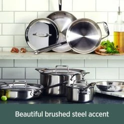All-Clad D5 Brushed Stainless Steel Dutch Oven & Lid | 5.5 Qt. -Le Creuset sales d55 1