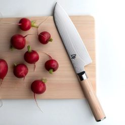 Shun Cutlery Shun Classic Blonde 7" Santoku Knife 6 Shun Cutlery Shun Classic Blonde 7" Santoku Knife -Le Creuset sales dm0702w radish lifestyle1