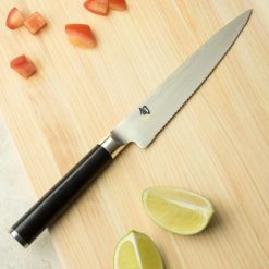 Shun Cutlery Shun Classic 6" Serrated Utility Knife 6 Shun Cutlery Shun Classic 6" Serrated Utility Knife -Le Creuset sales dm0722 guac lifestyle1