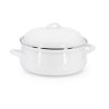 Golden Rabbit Enamelware 4 Qt. Dutch Oven | White -Le Creuset sales dutchovenwhitemain