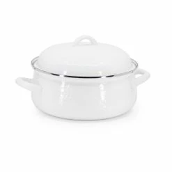 Golden Rabbit Enamelware 4 Qt. Dutch Oven | White