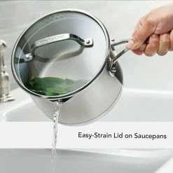 KitchenAid Non-Electrics KitchenAid Stainless Steel 3-Ply Cookware Set | 11-Piece -Le Creuset sales easystrainlid