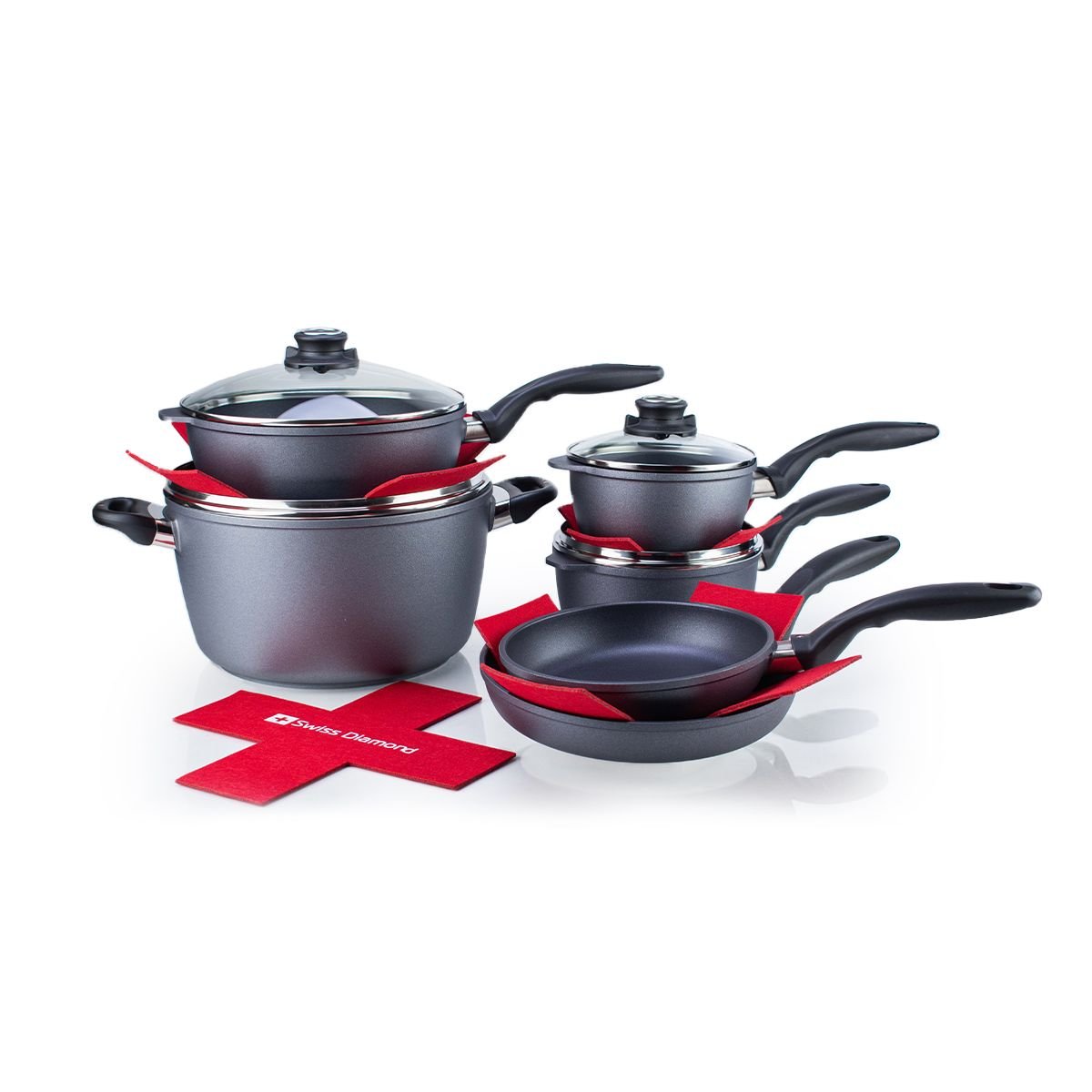Swiss Diamond | HD 10-Piece Ultimate Kitchen Set + Pan Protectors Swiss Diamond | HD 10-Piece Ultimate Kitchen Set + Pan Protectors -Le Creuset sales ekb 6010pp 1