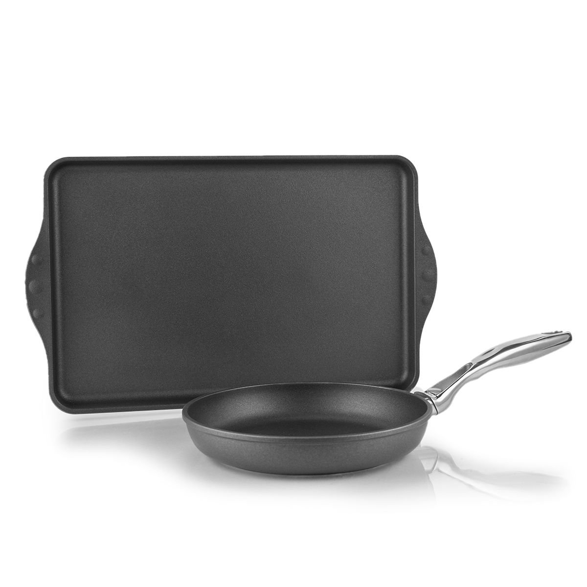 Swiss Diamond HD 9.5" Fry Pan with Griddle Set Swiss Diamond HD 9.5" Fry Pan With Griddle Set -Le Creuset sales ekb sdgriddle