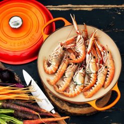 Le Creuset 3.5 Qt. Signature Enameled Cast Iron Braiser With Stainless Steel Knob | Flame Orange -Le Creuset sales flame2