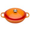 Le Creuset 2.25 Qt. Signature Enameled Cast Iron Braiser With Stainless Steel Knob | Flame Orange -Le Creuset sales flame main 1