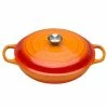 Le Creuset 2.25 Qt. Signature Enameled Cast Iron Braiser With Stainless Steel Knob | Flame Orange -Le Creuset sales flame main 1