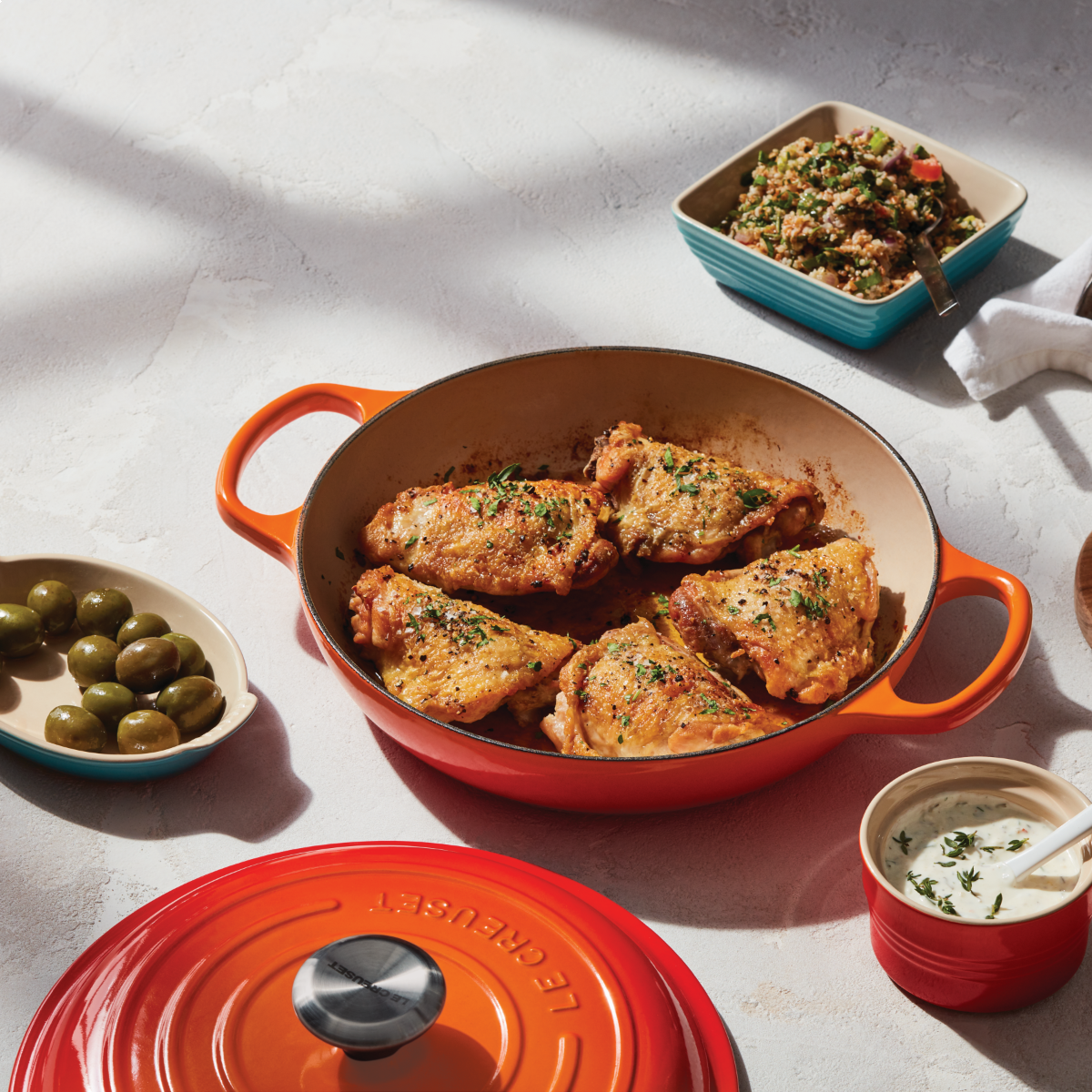 Le Creuset 2.25 Qt. Signature Enameled Cast Iron Braiser with Stainless Steel Knob | Flame Orange Le Creuset 2.25 Qt. Signature Enameled Cast Iron Braiser With Stainless Steel Knob | Flame Orange -Le Creuset sales flamebraise