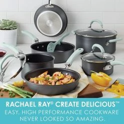 Rachael Ray 11-Piece Hard Anodized Cookware Set | Light Blue 15 Rachael Ray 11-Piece Hard Anodized Cookware Set | Light Blue -Le Creuset sales hardblue2