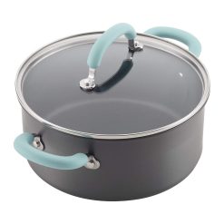 Rachael Ray 11-Piece Hard Anodized Cookware Set | Light Blue 11 Rachael Ray 11-Piece Hard Anodized Cookware Set | Light Blue -Le Creuset sales hardblue6