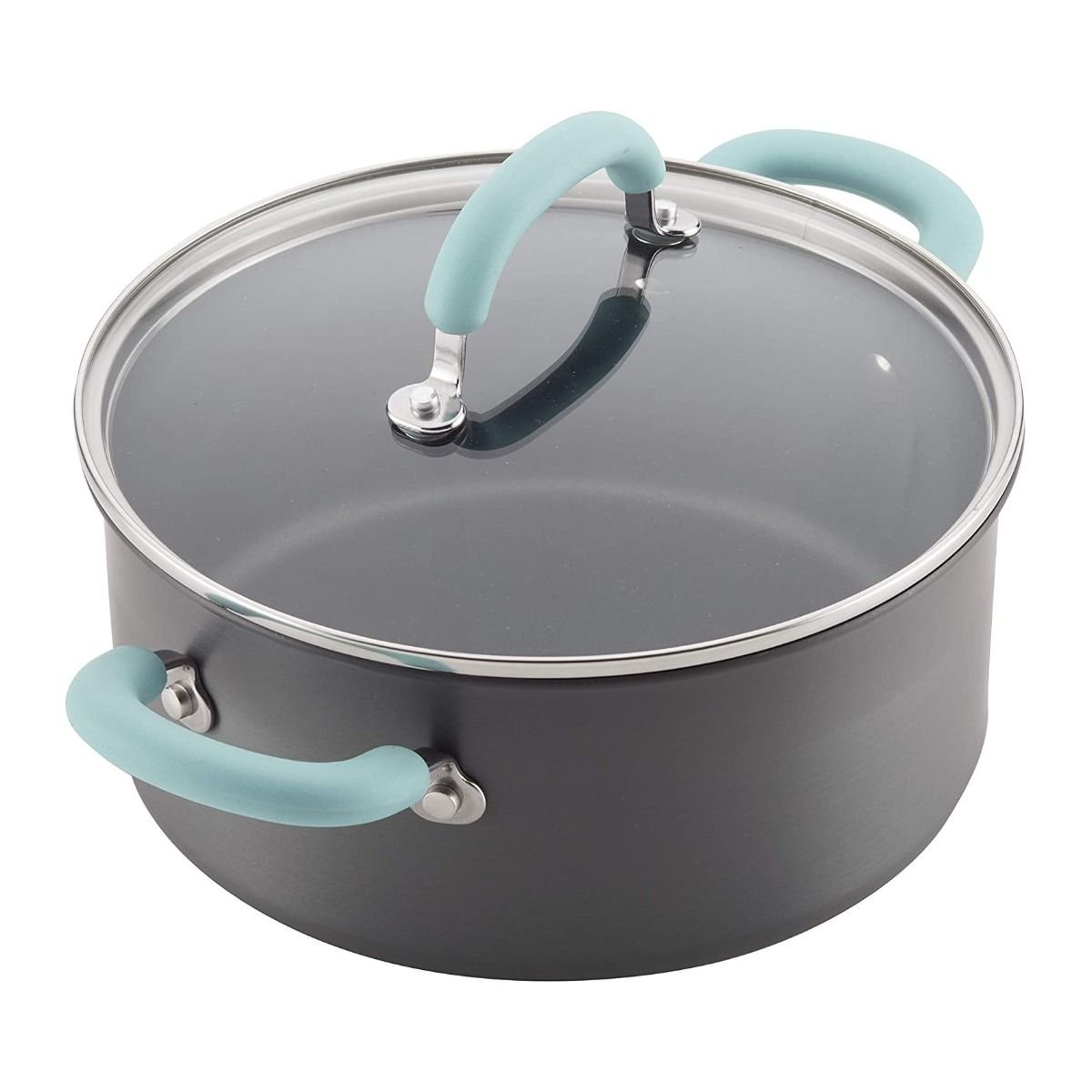 Rachael Ray 11-Piece Hard Anodized Cookware Set | Light Blue Rachael Ray 11-Piece Hard Anodized Cookware Set | Light Blue -Le Creuset sales hardblue6