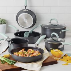 Rachael Ray 11-Piece Hard Anodized Cookware Set | Light Blue 12 Rachael Ray 11-Piece Hard Anodized Cookware Set | Light Blue -Le Creuset sales hardblue8