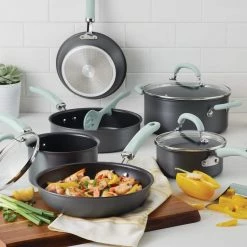 Rachael Ray 11-Piece Hard Anodized Cookware Set | Light Blue 23 Rachael Ray 11-Piece Hard Anodized Cookware Set | Light Blue -Le Creuset sales hardblue8