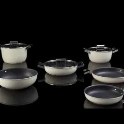 SMEG 4 Qt. Nonstick Deep Pan With Lid | Cream -Le Creuset sales hqdefault 30 49