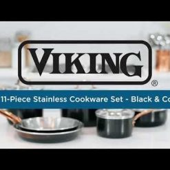 Viking 3 Ply Stainless 11-Piece Cookware Set | Black & Copper 14 Viking 3 Ply Stainless 11-Piece Cookware Set | Black & Copper -Le Creuset sales hqdefault 55 36