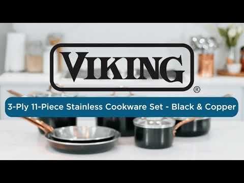 Viking 3 Ply Stainless 11-Piece Cookware Set | Black & Copper Viking 3 Ply Stainless 11-Piece Cookware Set | Black & Copper -Le Creuset sales hqdefault 55 36