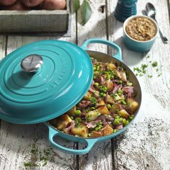 Le Creuset 2.25 Qt. Signature Enameled Cast Iron Braiser With Stainless Steel Knob | Caribbean Blue -Le Creuset sales lifecar1