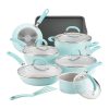 Rachael Ray 13-Piece Enameled Cookware Set | Light Blue Shimmer -Le Creuset sales lightbluecook11