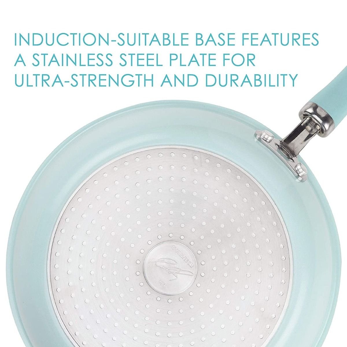 Rachael Ray 13-Piece Enameled Cookware Set | Light Blue Shimmer Rachael Ray 13-Piece Enameled Cookware Set | Light Blue Shimmer -Le Creuset sales lightbluecook2