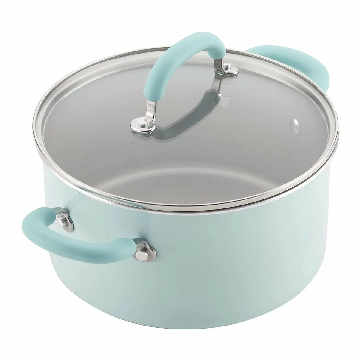 Rachael Ray 13-Piece Enameled Cookware Set | Light Blue Shimmer 11 Rachael Ray 13-Piece Enameled Cookware Set | Light Blue Shimmer - Image 9