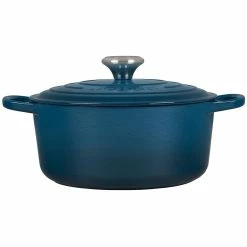 Le Creuset 4.5 Qt. Round Signature Dutch Oven With Stainless Steel Knob | Deep Teal -Le Creuset sales ls2501 247dss 2