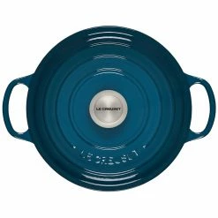 Le Creuset 4.5 Qt. Round Signature Dutch Oven With Stainless Steel Knob | Deep Teal -Le Creuset sales ls2501 247dss 3
