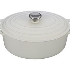 Le Creuset 6.75 Qt. Oval Signature Dutch Oven With Stainless Steel Knob | White