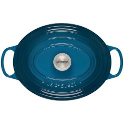 Le Creuset 6.75 Qt. Oval Signature Dutch Oven With Stainless Steel Knob | Deep Teal -Le Creuset sales ls2502 317dss 3