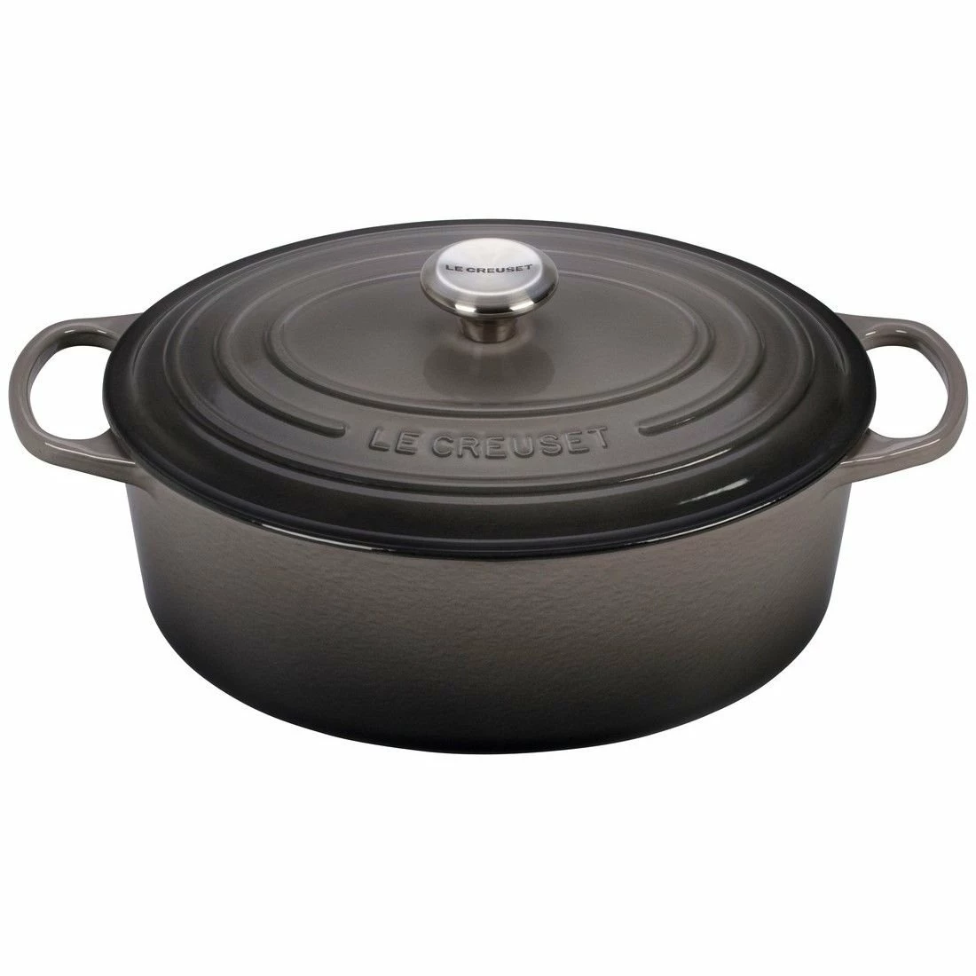 Le Creuset 6.75 Qt. Oval Signature Dutch Oven With Stainless Steel Knob | Oyster Grey